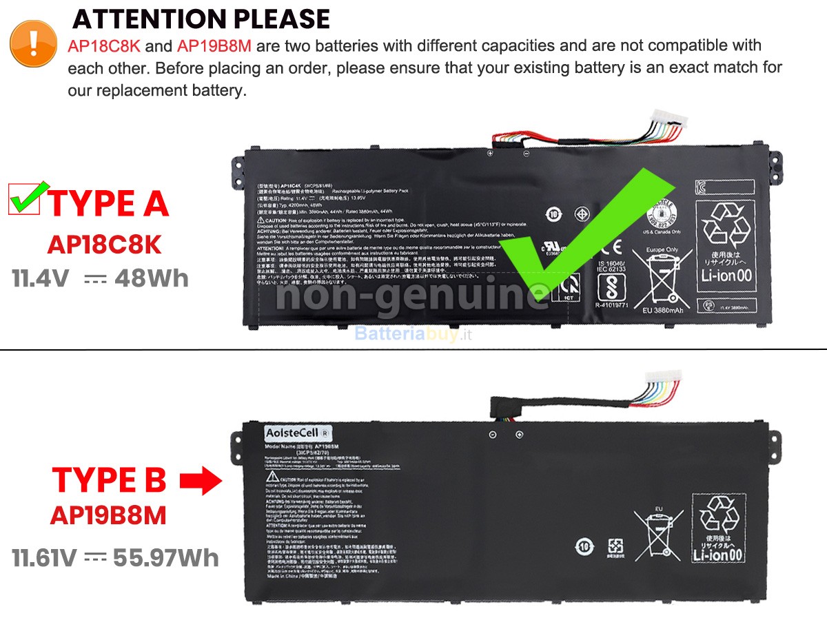 Batteria per Acer Aspire 3 A315-44P-R9HM