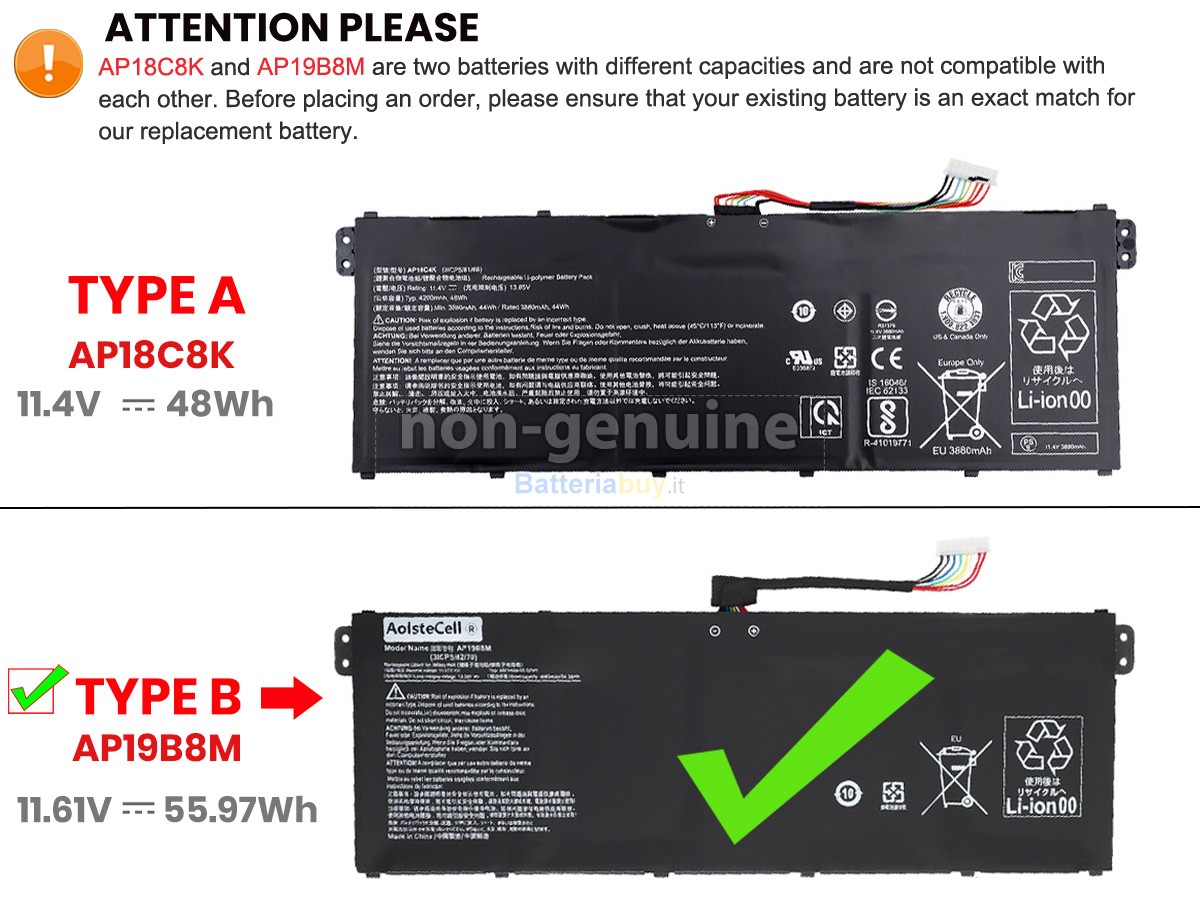 Batteria per Acer Aspire 3 A315-44P-R9HM