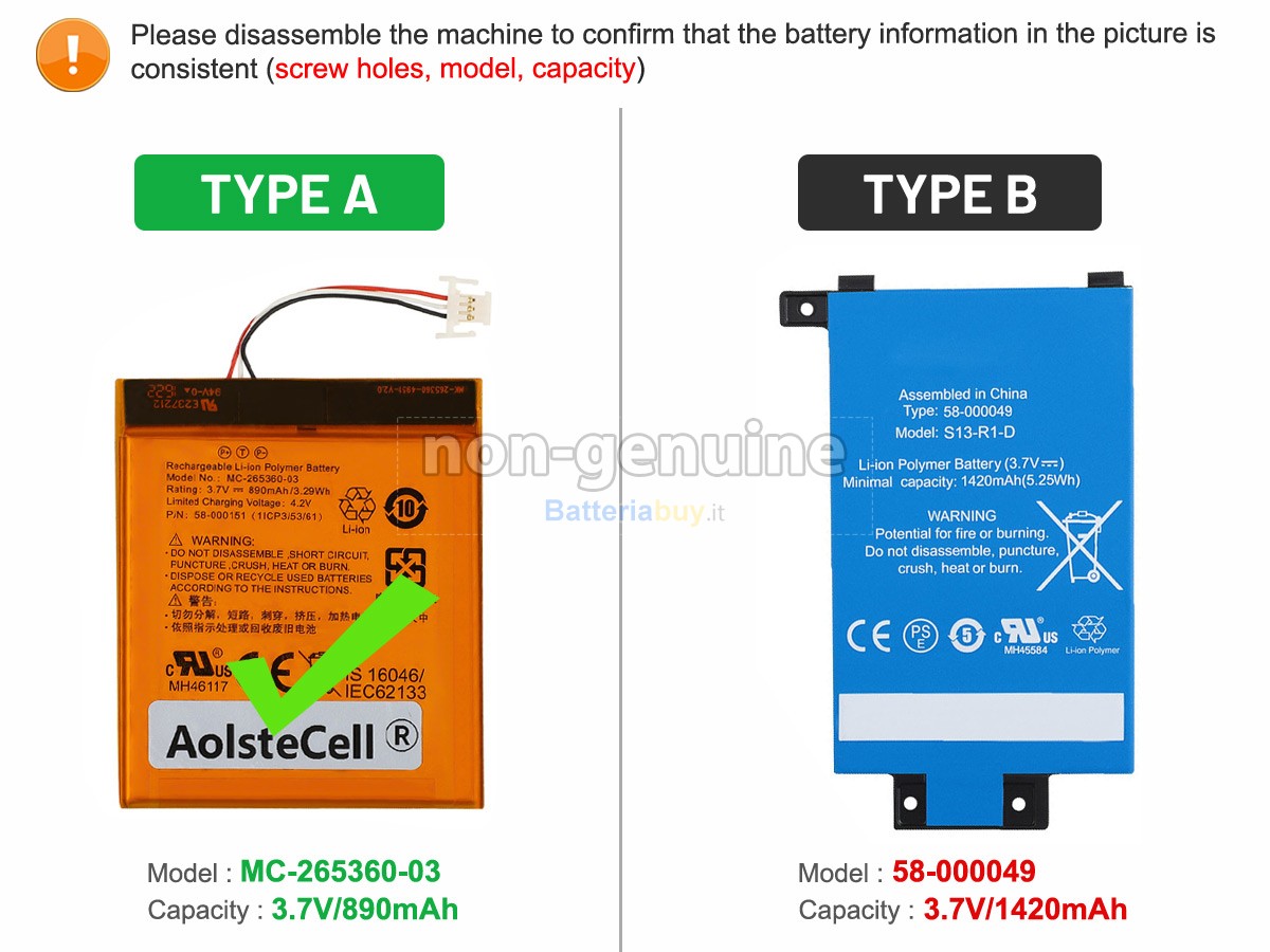 Batteria per Amazon KINDLE 7TH GENERATION