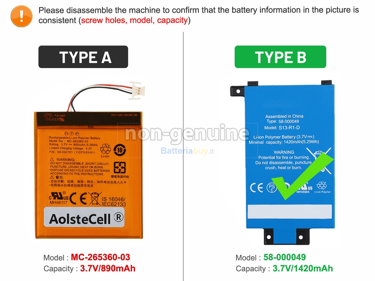 Batteria per Amazon KINDLE 7TH GENERATION