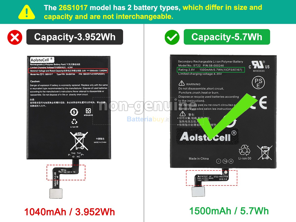 Batteria per Amazon 26S1017
