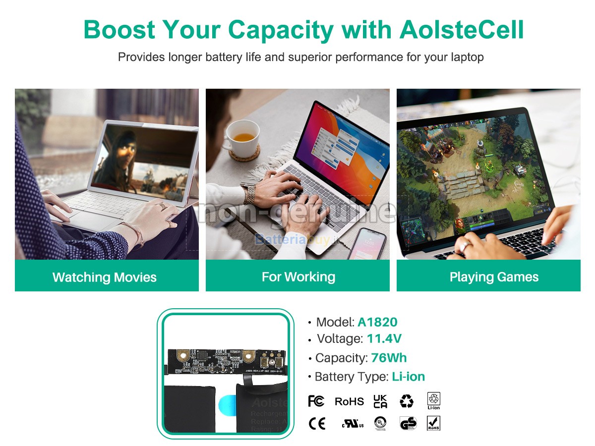 Batteria per Apple MacBook Pro Core I7 2.8 15 inch TOUCH A1707(Mid 2017)