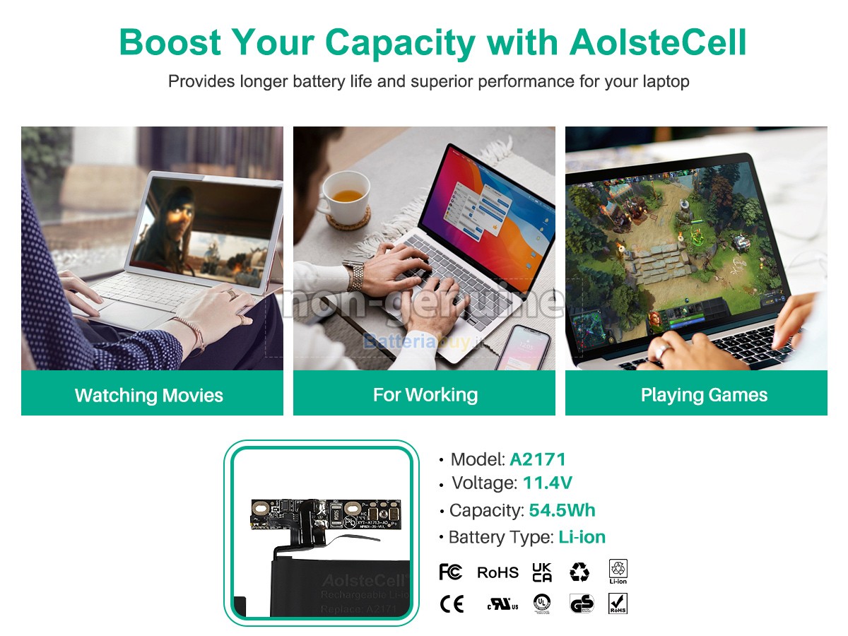 Batteria per Apple MacBook Pro 13-inch 1.7 GHZ Core I7(I7-8557U) A2289