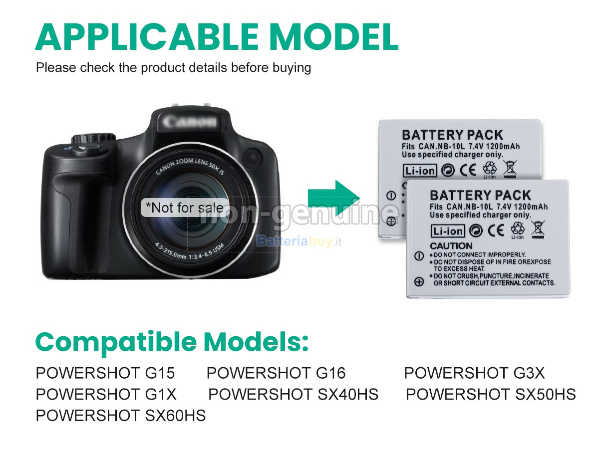 Batteria per Canon NB-10L