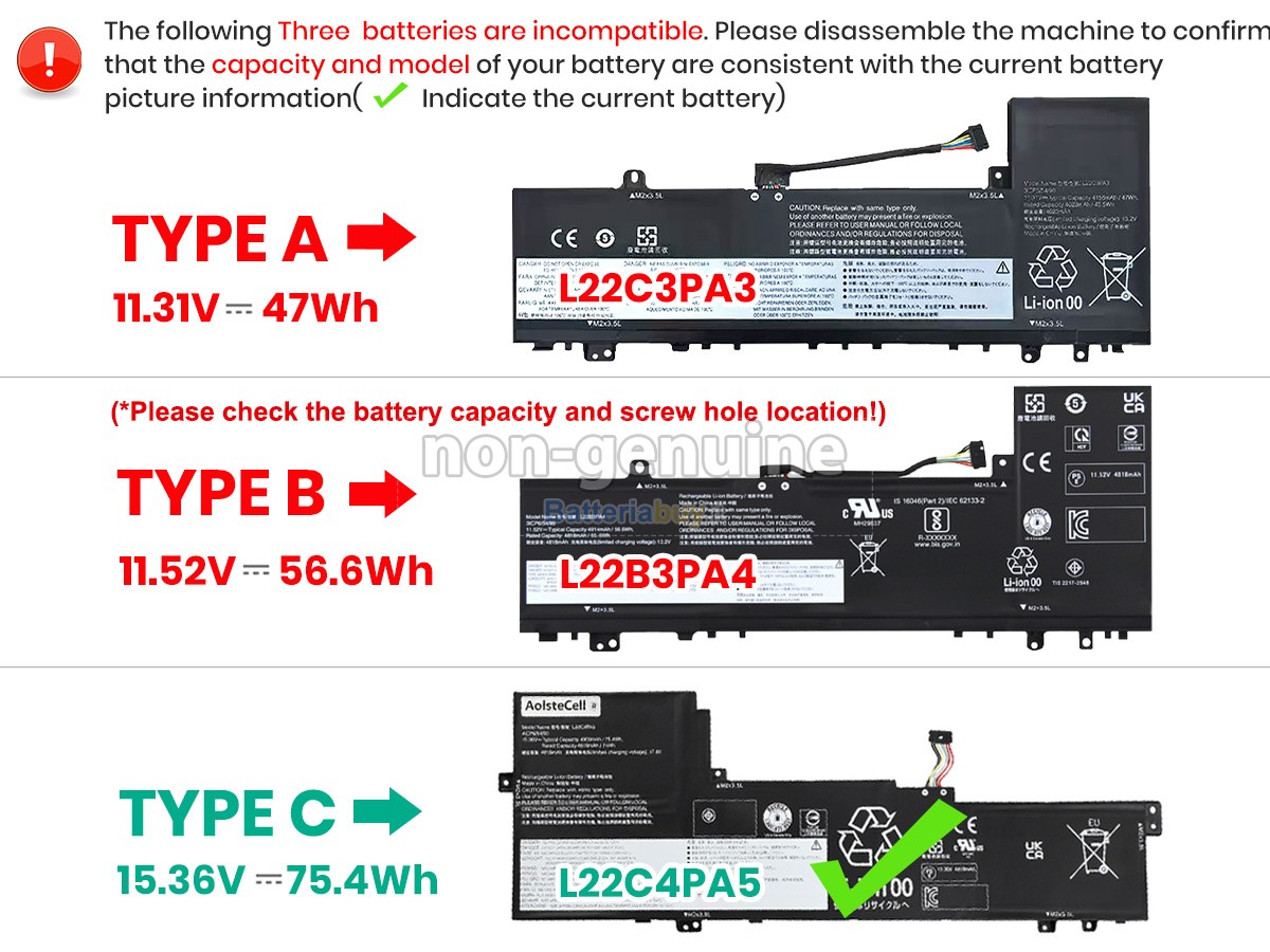 Batteria per Lenovo IdeaPad SLIM 5 16ABR8-82XG006DUK